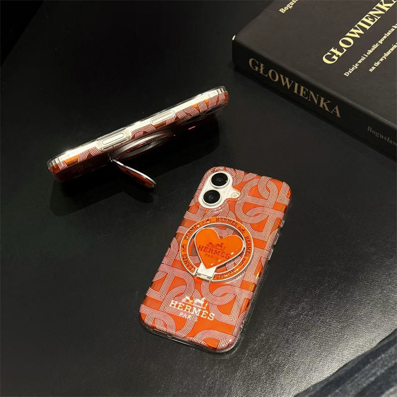 MagSafe Orange  Heart Luxe iPhone Case