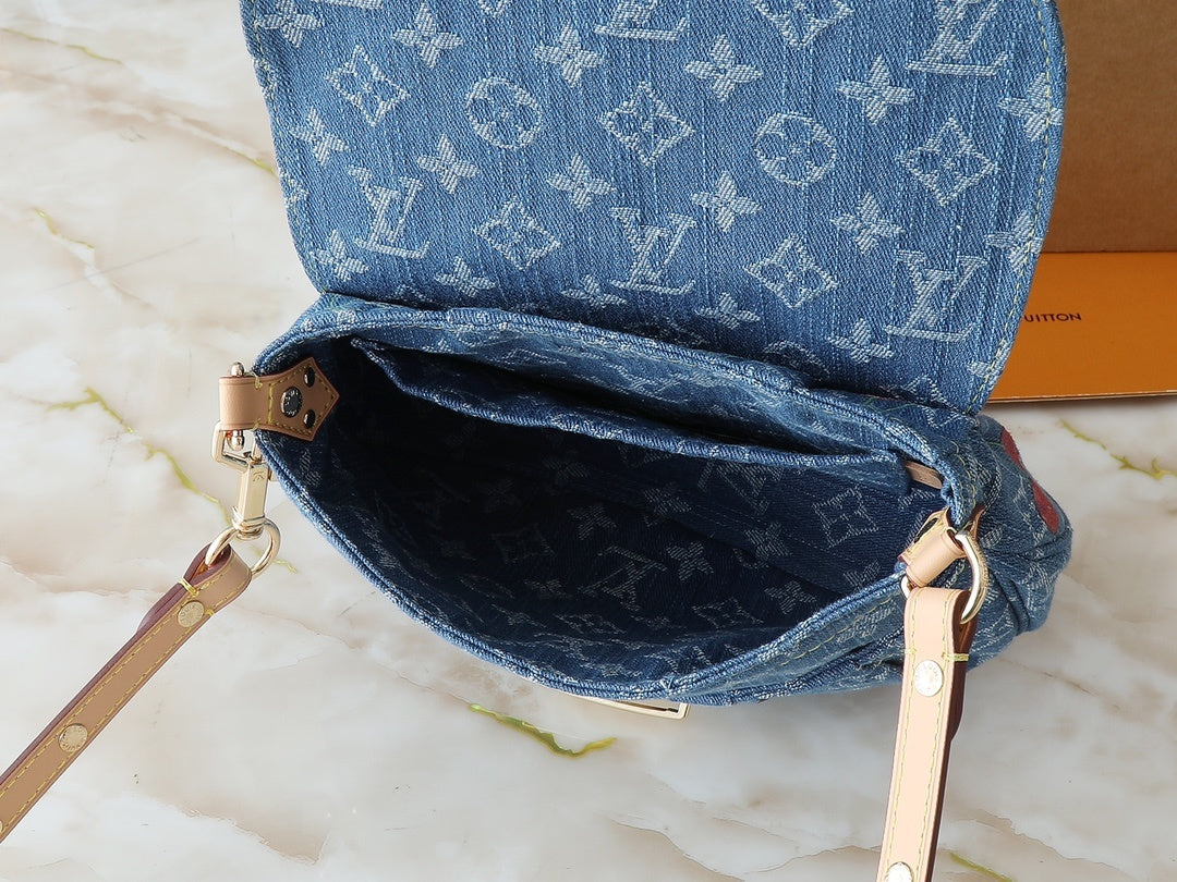 Denim Cherry Sunset Bag