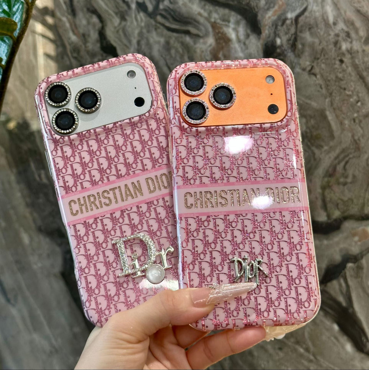 CD Pink Luxury iPhone Case with Logo