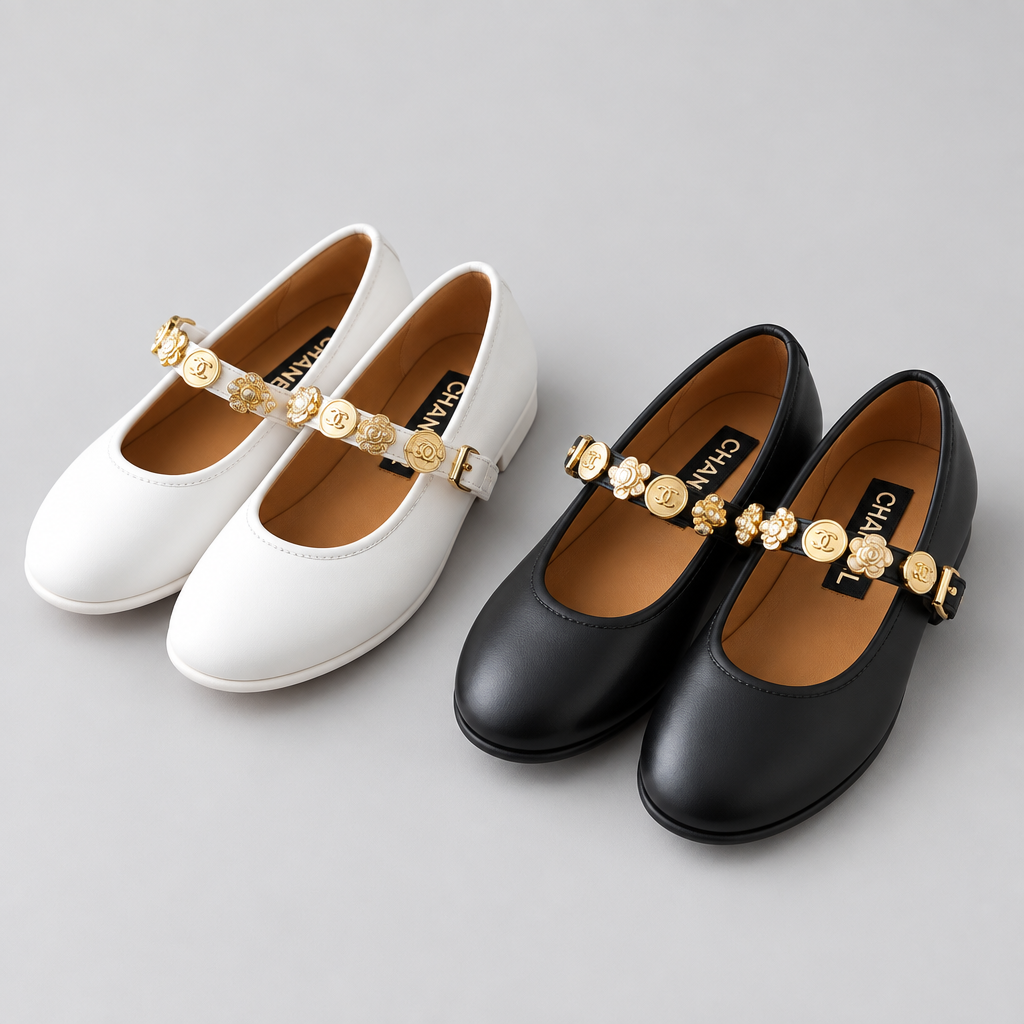 Charm-Strap Ballerina Flats