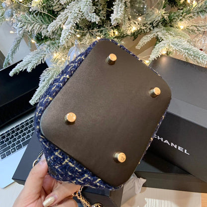VIP Luxury Tweed Bucket Tote Bag
