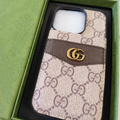 Luxe Canvas Phone Case with Card Holder– iPhone or Samsung
