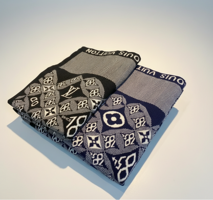 Since 1854 Jacquard Scarf Black Navy