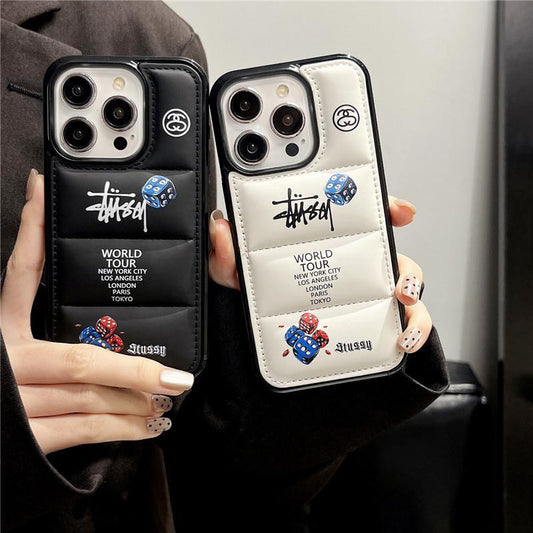 Stussy Style Dice design puffy iPhone case