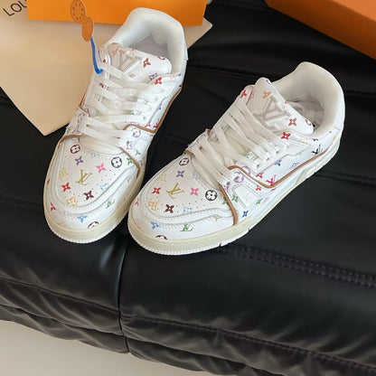 1V Monogram Trainer Sneakers - White