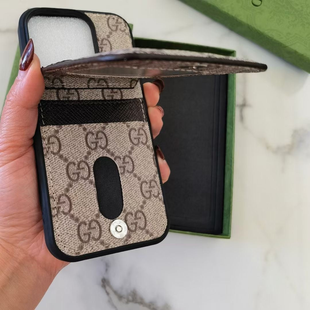 Luxe Canvas Phone Case with Card Holder– iPhone or Samsung