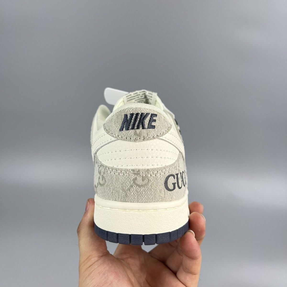 GG Monogram Low-Top Sneakers – Cream/Grey