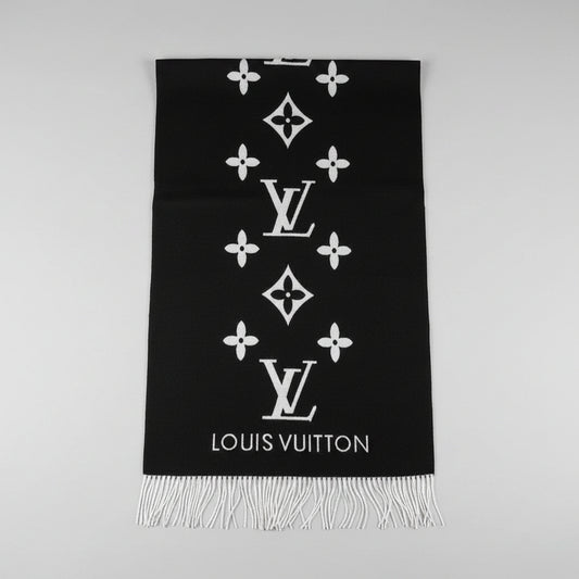 Monogram Luxury Blend Scarf Black