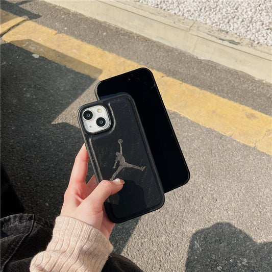 AJ Black Leather Textured iPhone case