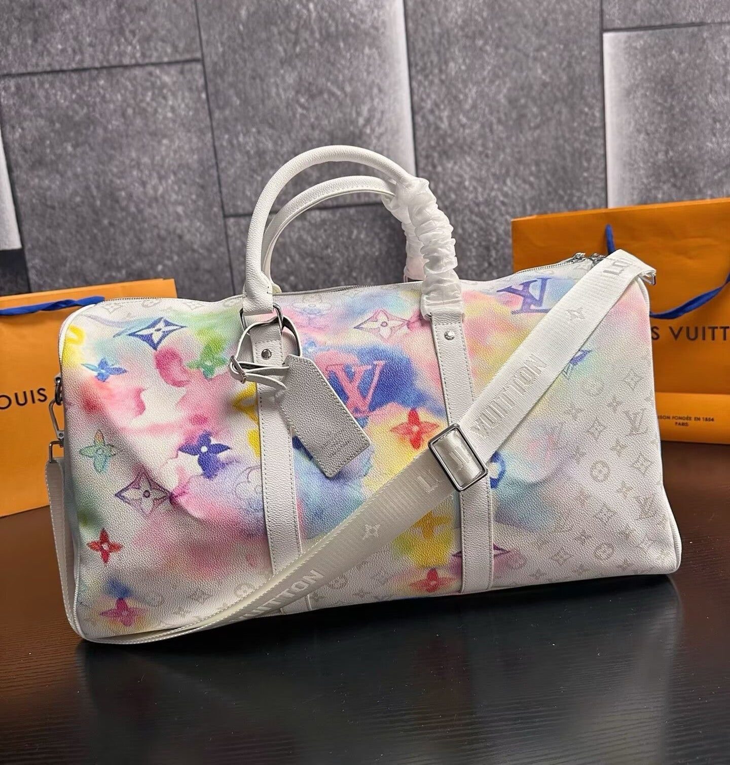 Monogram Watercolor Travel Bag 50