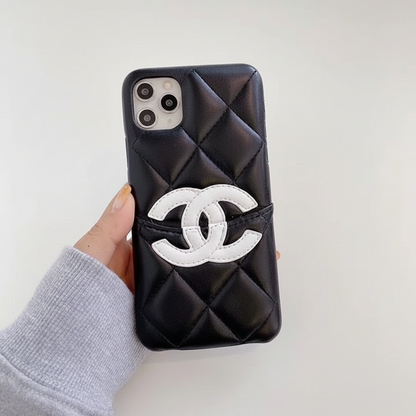 Luxury Cambon Quilted  iPhone Case with Card Holder