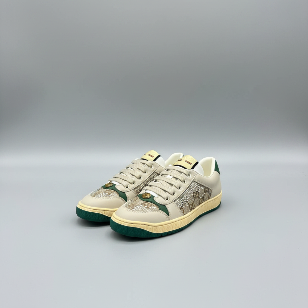 Screener Sneaker with Crystals - Tan