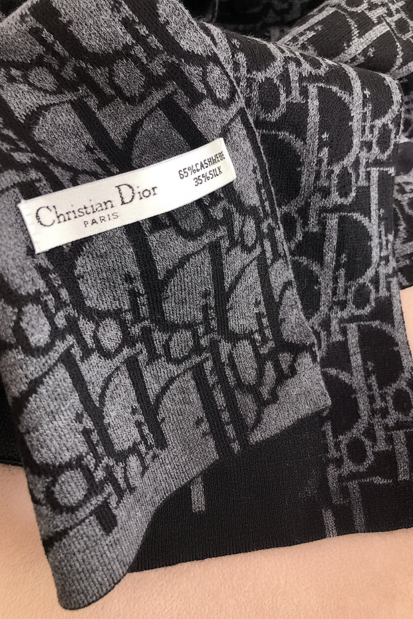 Oblique Design Cashmere Blend Scarf - Unisex