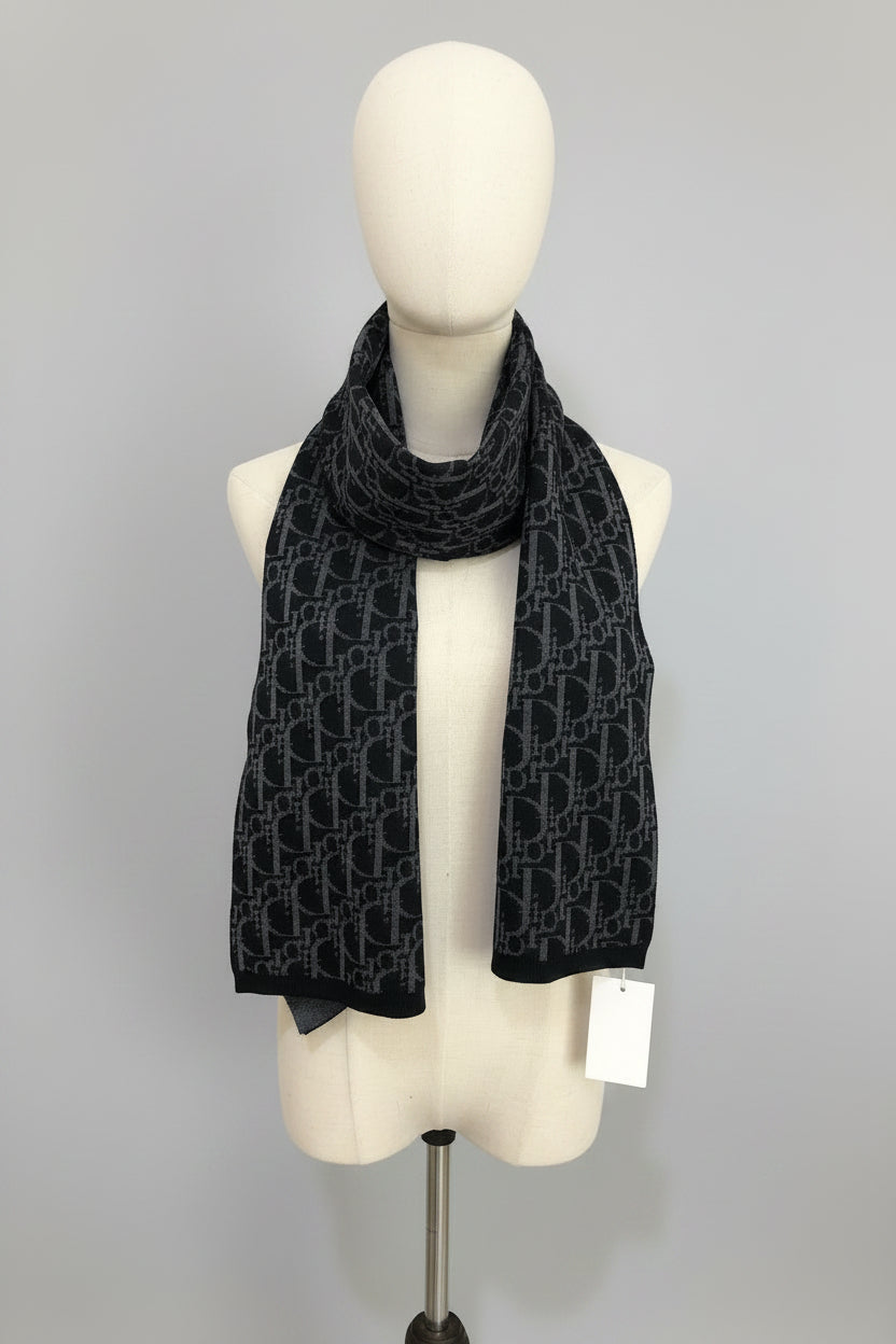 Oblique Design Cashmere Blend Scarf - Unisex