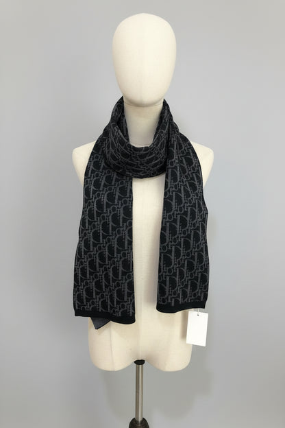 Oblique Design Cashmere Blend Scarf - Unisex