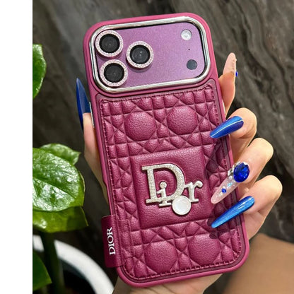 Luxury Cannage Sparkle iPhone Case - Burgundy