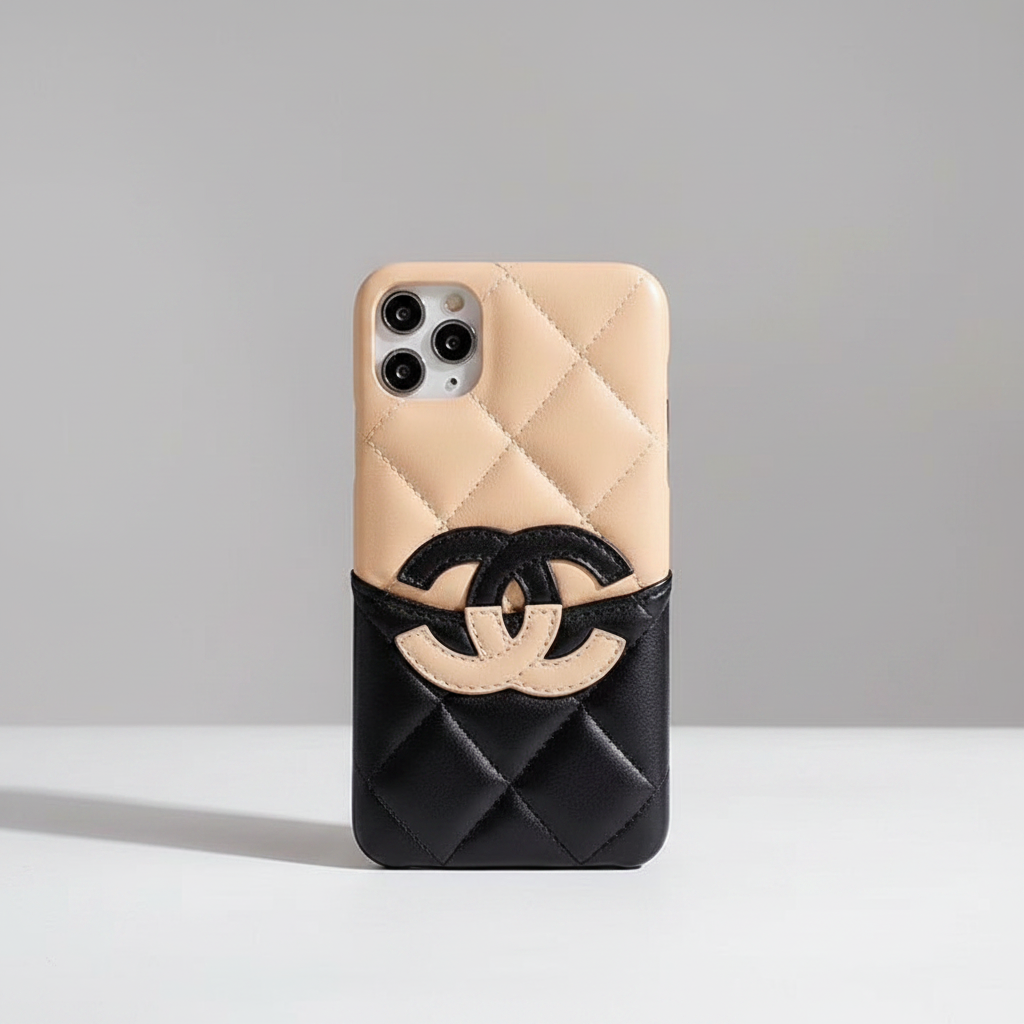 Luxury Cambon Quilted  iPhone Case with Card Holder
