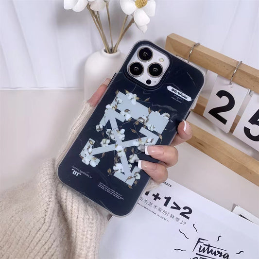 Floral or Marble Off W  iPhone Case