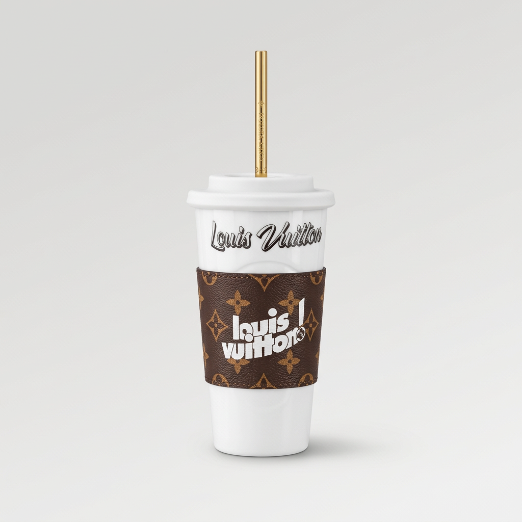 Monogram Porcelain Cup Tumbler with Sleeve - Brown