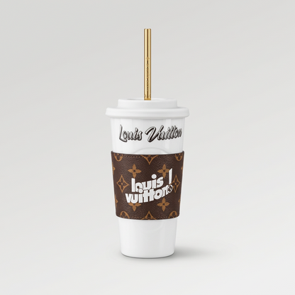 Monogram Porcelain Cup Tumbler with Sleeve - Brown