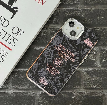 Pink and Black Signature style iPhone Case