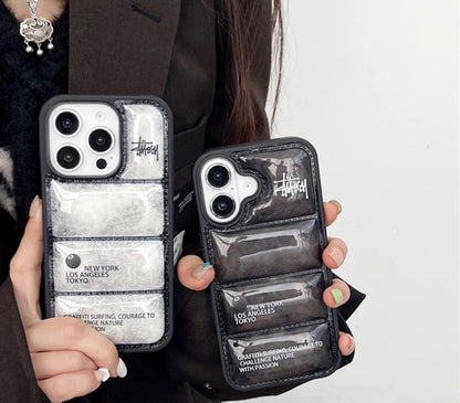 Stus design Black or White Clear Puffer iPhone case