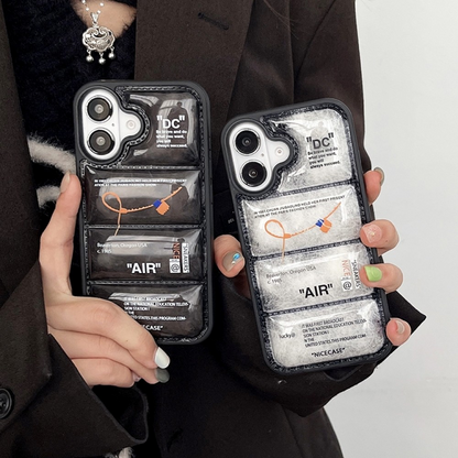 Hypebeast Ow design Black or White Clear Puffer iPhone case