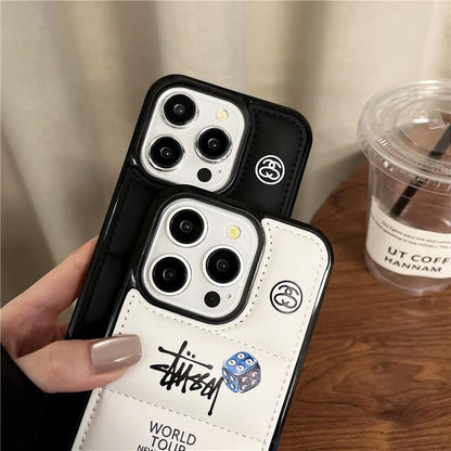 Stussy Style Dice design puffy iPhone case