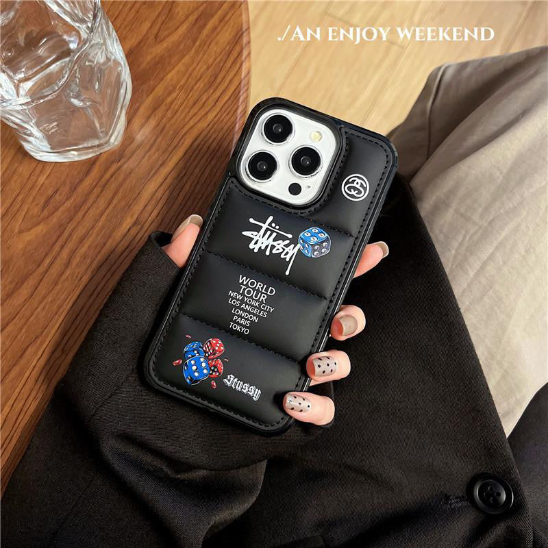 Stussy Style Dice design puffy iPhone case