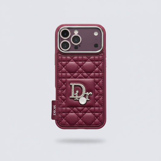 Luxury Cannage Sparkle iPhone Case - Burgundy