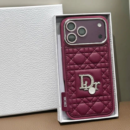 Luxury Cannage Sparkle iPhone Case - Burgundy