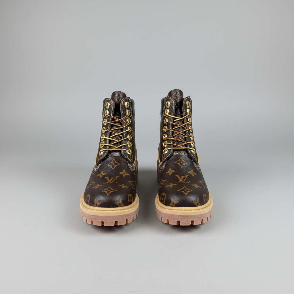 L X Timberland Monogram Boots Brown