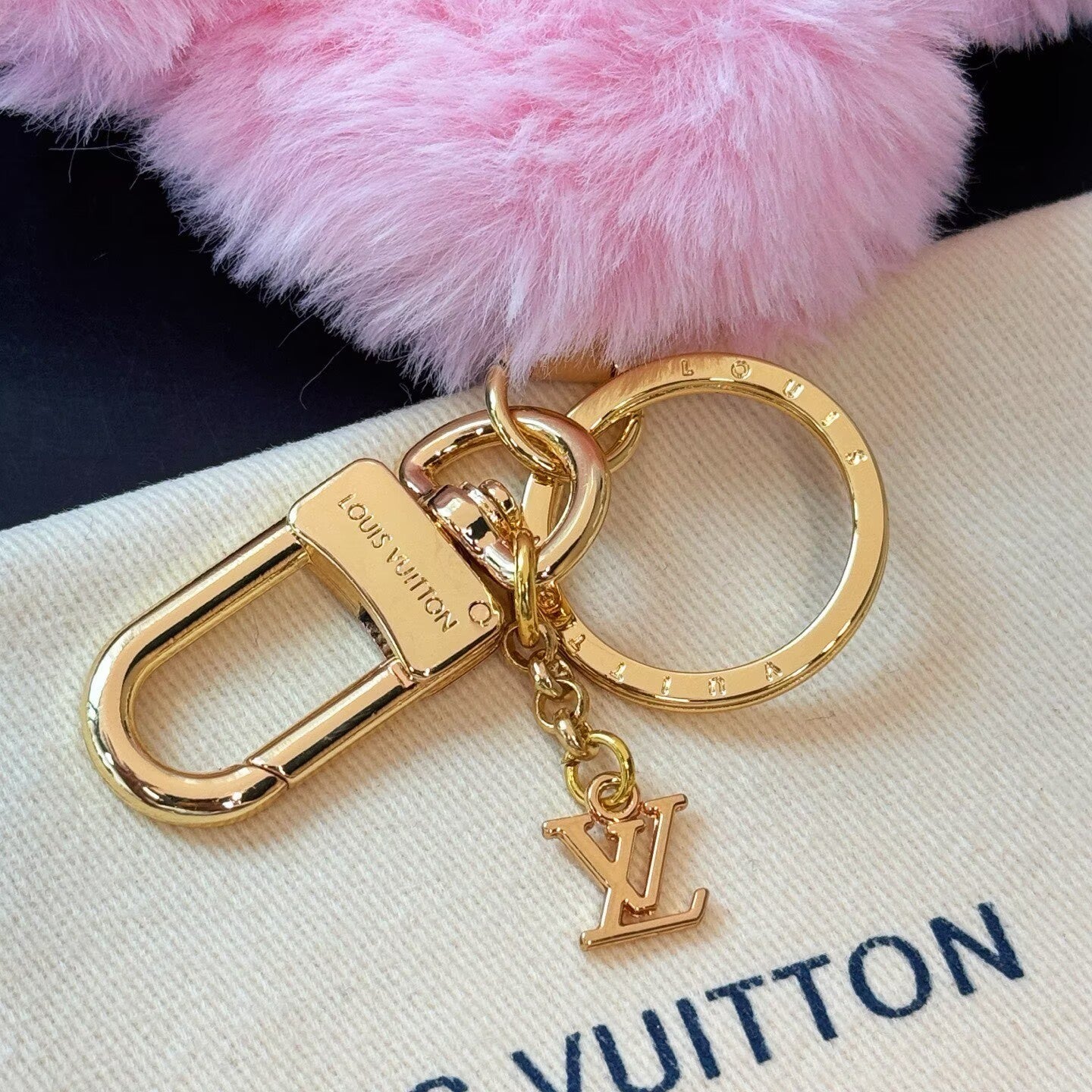 My 1V Fluffy Bag Charm