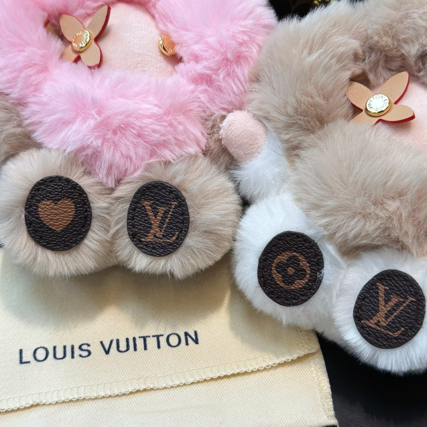 My 1V Fluffy Bag Charm