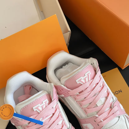 1V Monogram Trainer Sneakers -Pink White