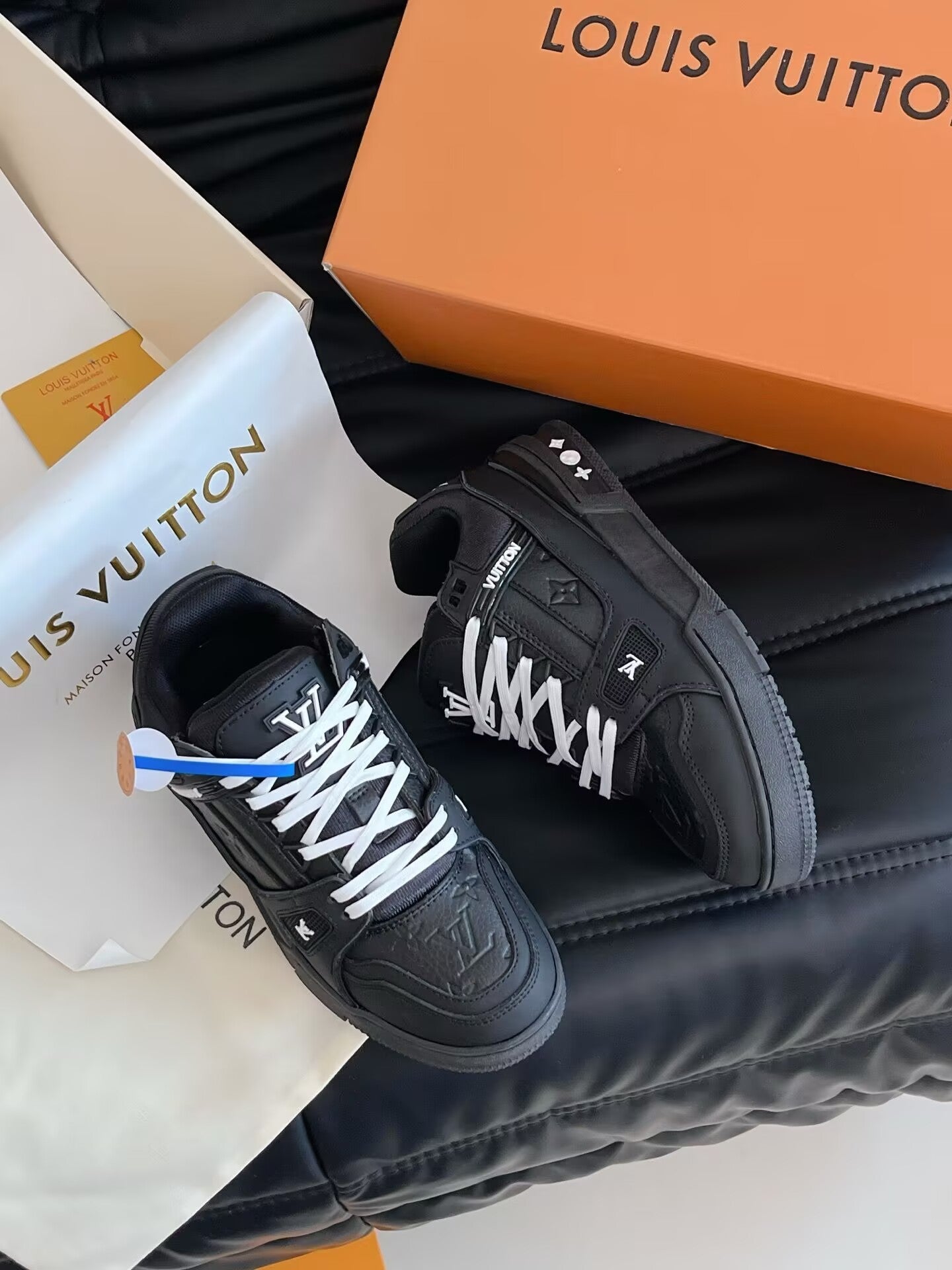 1V Monogram Trainer Sneakers Black