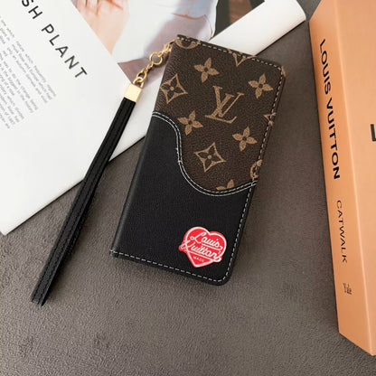 LV Luxury Monogram/Denim iPhone Wallet Case