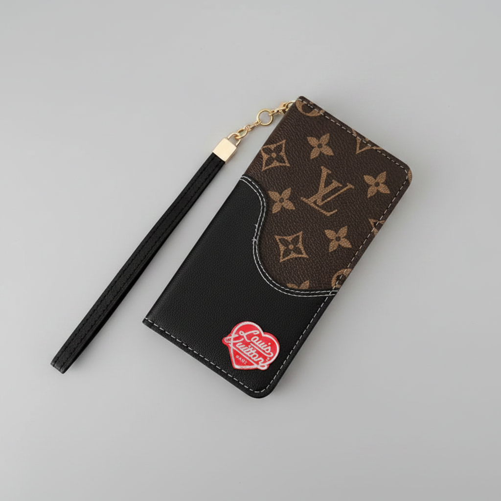 LV Luxury Monogram/Denim iPhone Wallet Case