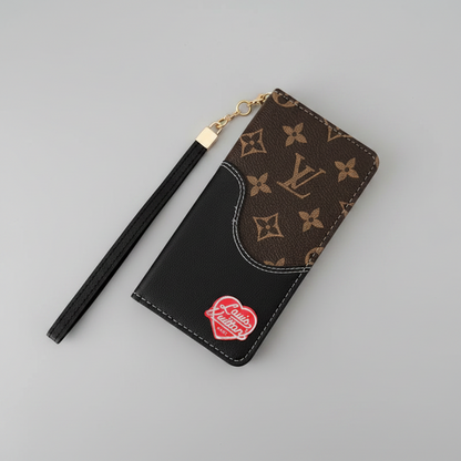 LV Luxury Monogram/Denim iPhone Wallet Case