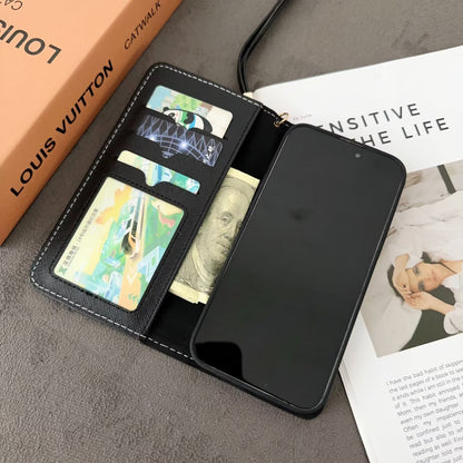 LV Luxury Monogram/Denim iPhone Wallet Case