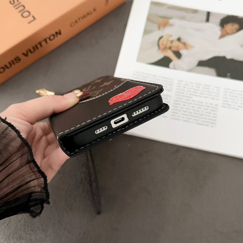 LV Luxury Monogram/Denim iPhone Wallet Case