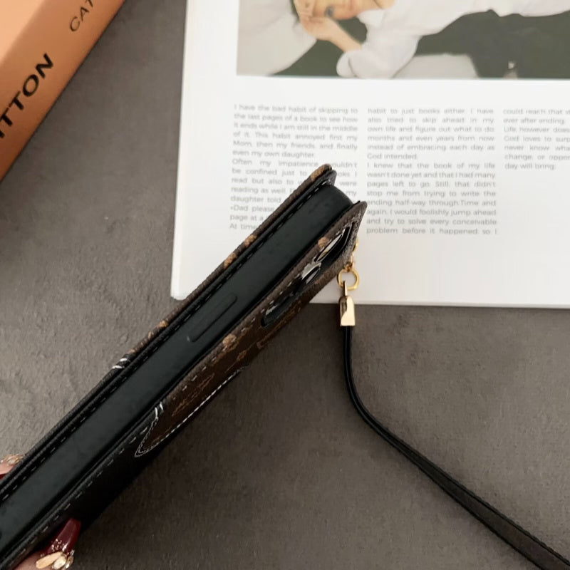 LV Luxury Monogram/Denim iPhone Wallet Case