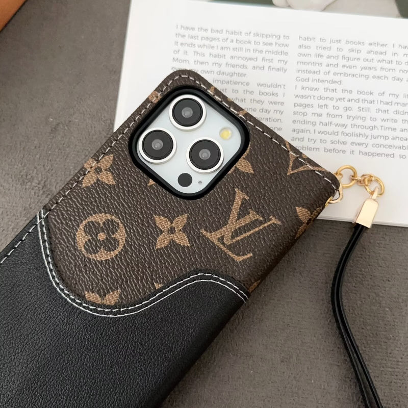 LV Luxury Monogram/Denim iPhone Wallet Case