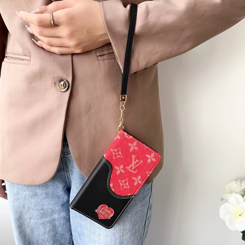 LV Luxury Monogram/Denim iPhone Wallet Case