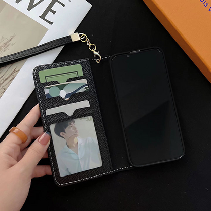 LV Luxury Monogram/Denim iPhone Wallet Case