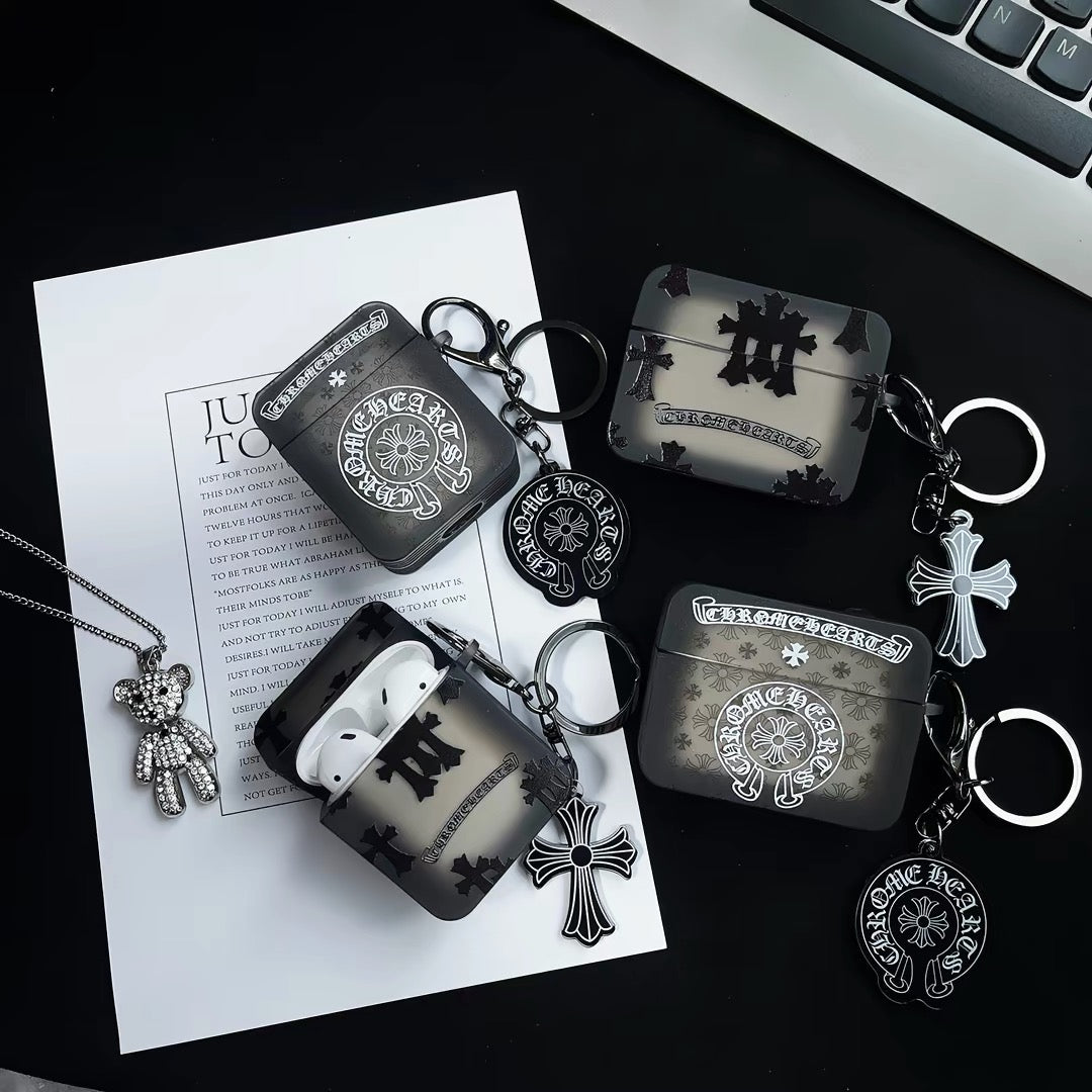 Chrome Design AirPod Case with Charm