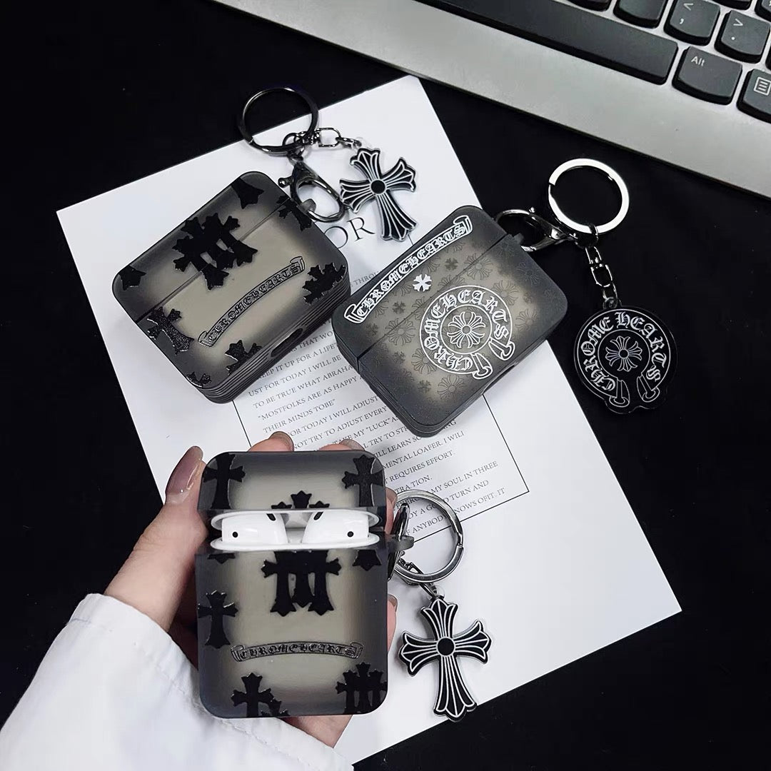 Chrome Design AirPod Case with Charm