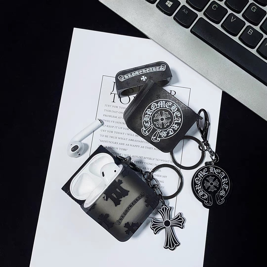 Chrome Design AirPod Case with Charm