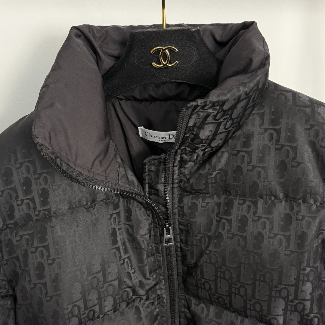 Luxe D Oblique Longline Puffer Jacket - Black
