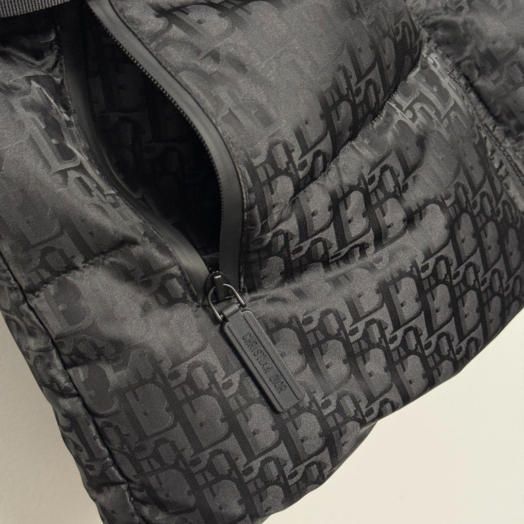Luxe D Oblique Longline Puffer Jacket - Black